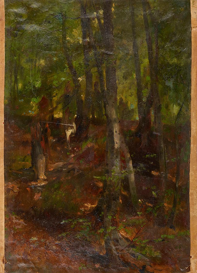 Johann Till, Waldlandschaft, um 1880, Öl auf Karton, 34,7 × 25,2 cm, Belvedere, Wien, Inv.-Nr. …