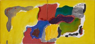 Rudolf Goessl, Ohne Titel, 1968, Öl auf Leinwand, 30,5 × 64,5 × 3,5 cm, Schenkung Rudolf und Ch…