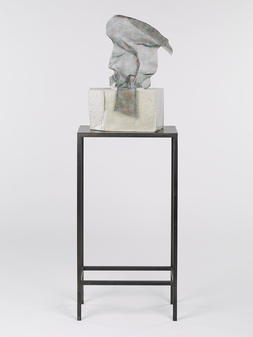 Andy Boot, Paris (cybertrips) 2, 2014, Beton, UV-Druck auf Metallgitter, Metall, Skulptur: 60,5…